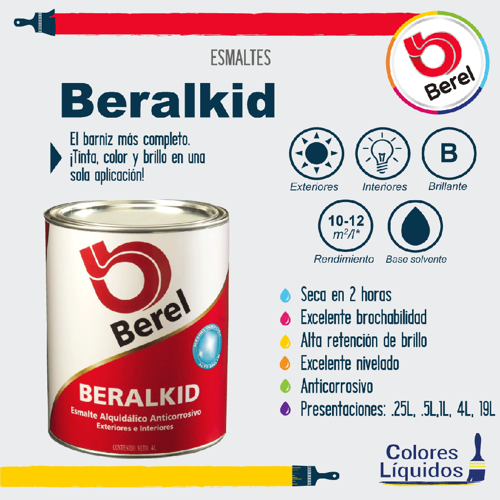 Esmalte Beralkid Blanco Ostra Galon Berel