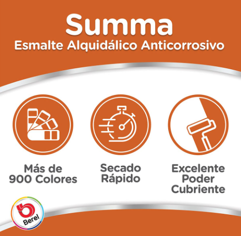 Esmalte Summa Negro Mate Litro Berel