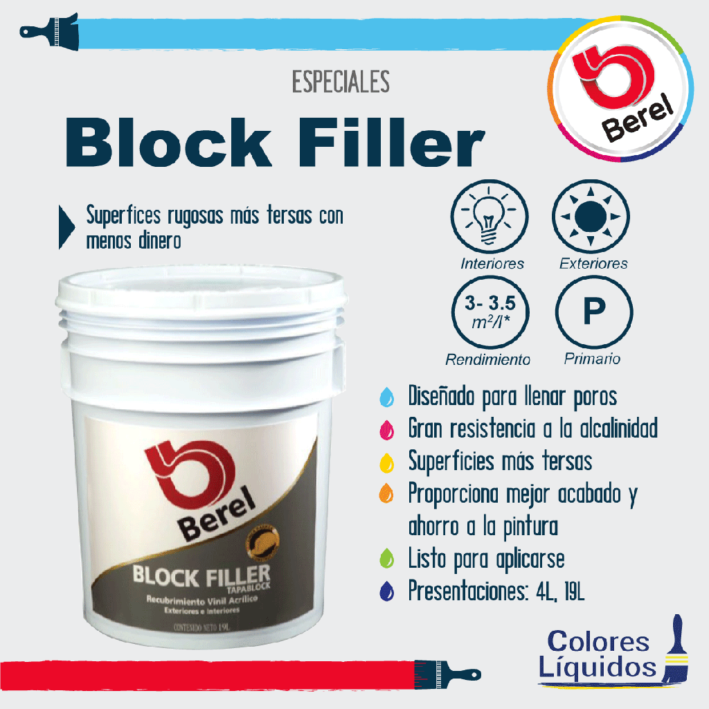 Block Filler Blanco Cubeta Berel
